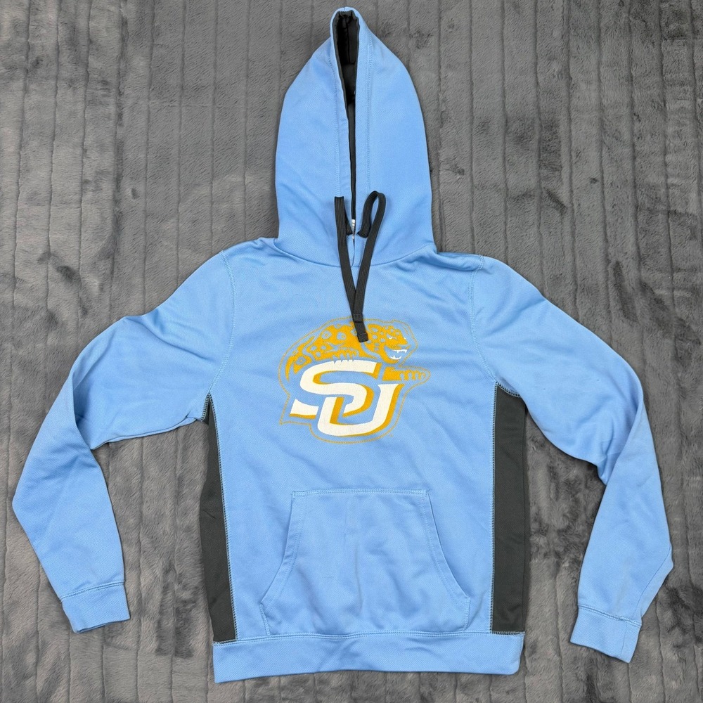 Russell Athletic Southern University Jaguars Youth Hoodie Blue Grey M 8/10